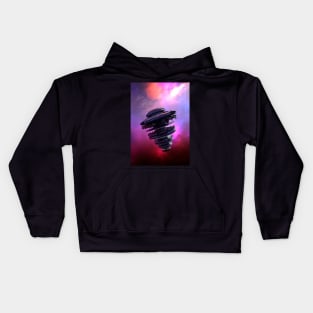 Massive spaceship like UFO in space. Kids Hoodie